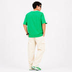 Men's Green Graphic Print Oversized Ringer T-Shirt-3