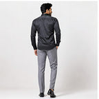 Men's Dark Grey Satin Formal Shirt-4