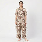 Women's Cream Abstract Printed Co-Ord Set-1