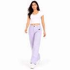Women's Purple High-Waist Wide Leg Casual Trousers-2