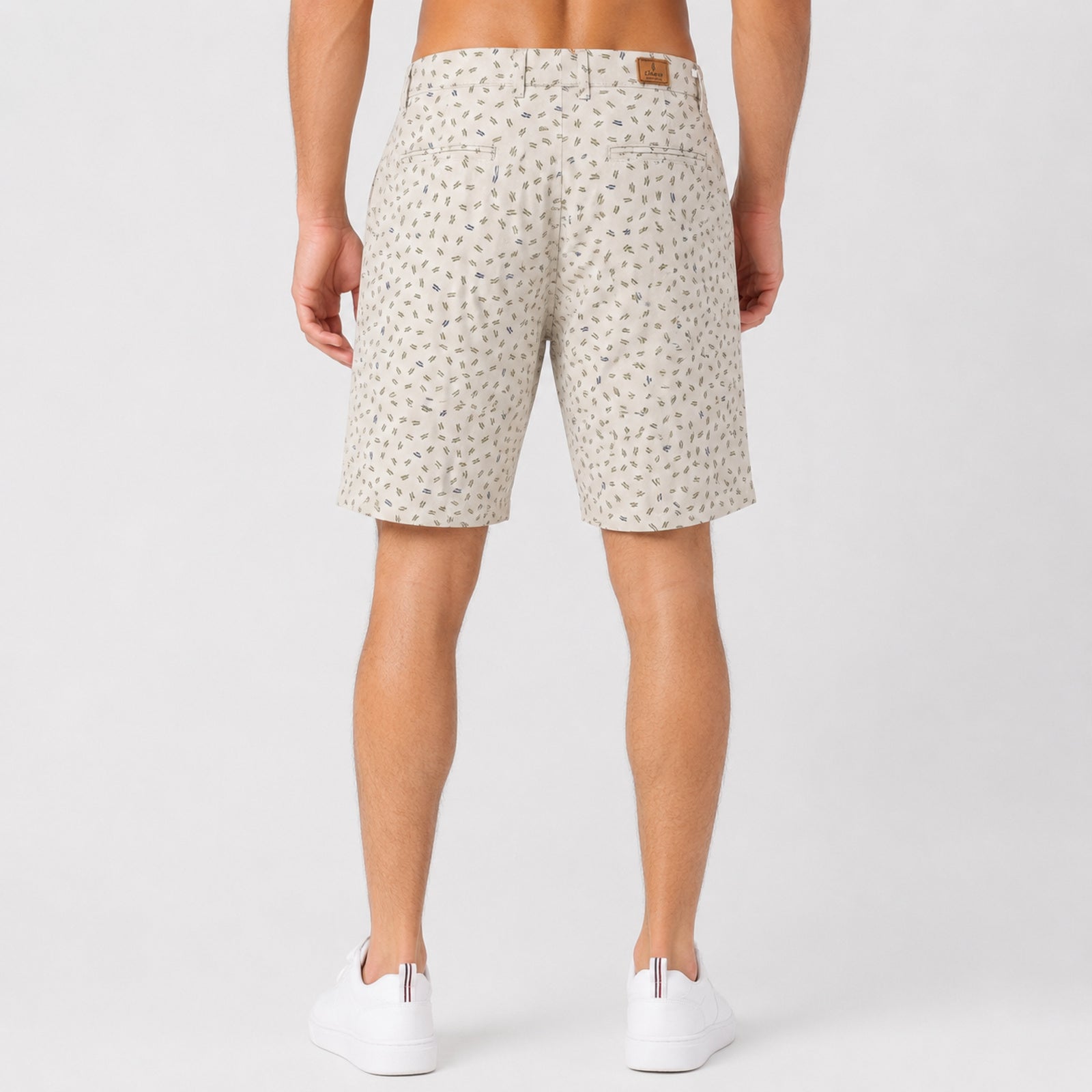 Men's White Printed Casual Summer Shorts-3