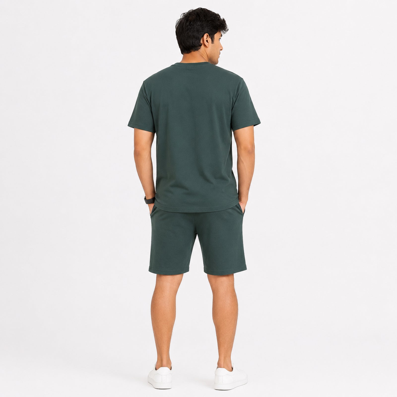 Men's Dark Green Graphic Printed Co-Ord Set-1