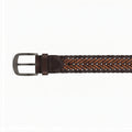 Men’s Luxury Braided Brown Leather Formal Belt with Gunmetal Buckle-1