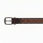 Men’s Luxury Braided Brown Leather Formal Belt with Gunmetal Buckle-1