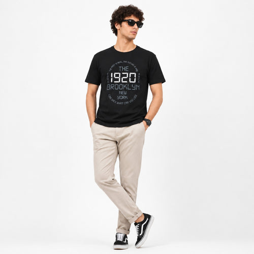 Men's Black Brooklyn 1920 Graphic Printed T-Shirt-1