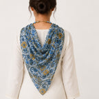 Women's Floral Print Scarf Necklace-4