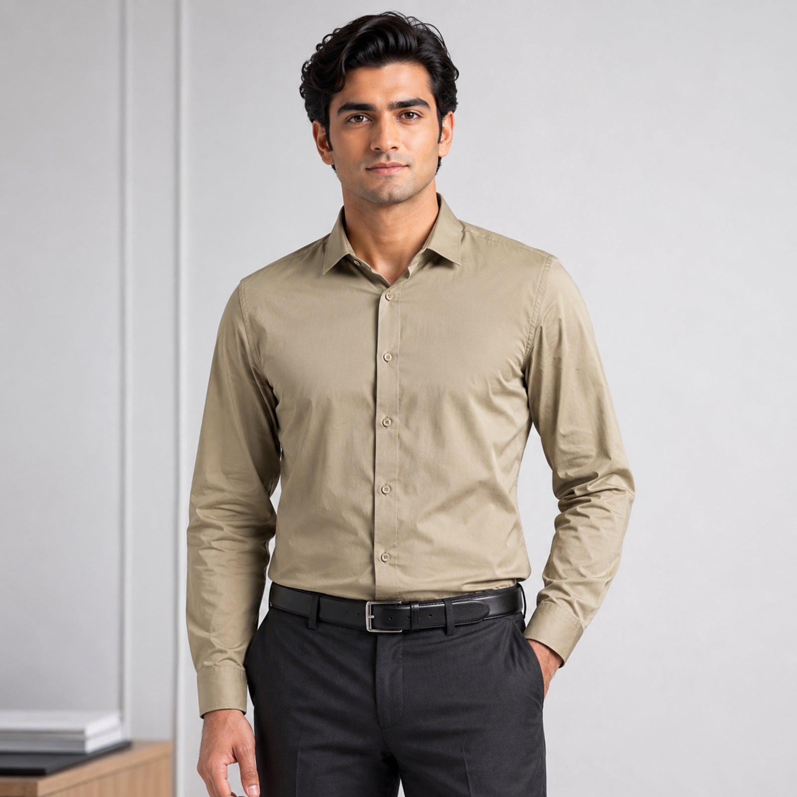Men's Sage Parrot Green Premium Formal Shirt-2
