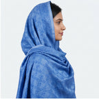 Women's Sky Blue Woven Pashmina Shawl-3