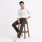 Men's Deep Charcoal Slim Fit Formal Trousers-3