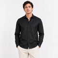 Men's Black Solid Full Sleeve Formal Shirt-1