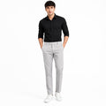 Men's Executive Light Grey Tailored Office Wear Trousers-1