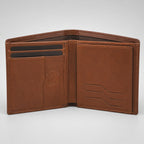 Men's Luxury Tan Leather Bifold Wallet with Embossed Brand Branding-3