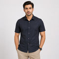 Men's Grey Solid Half Sleeve Casual Shirt-4