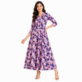 Lavender Bloom Printed Long Dress-1