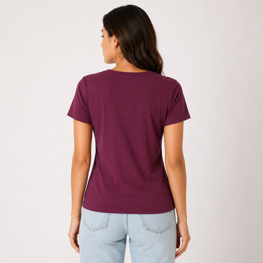 Women's Maroon Los Angeles Graphic T-Shirt-4