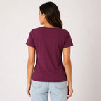 Women's Maroon Los Angeles Graphic T-Shirt-4