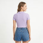 Lilac Edge Structured Crop Top-3