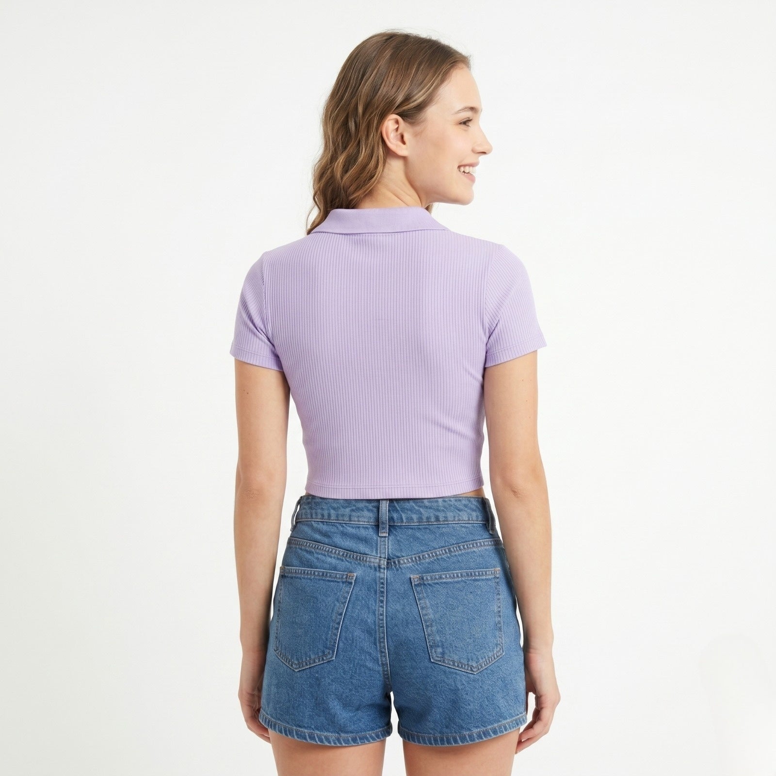 Lilac Edge Structured Crop Top-3