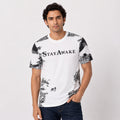 Men's White Graphic Printed Crew Neck T-Shirt-2