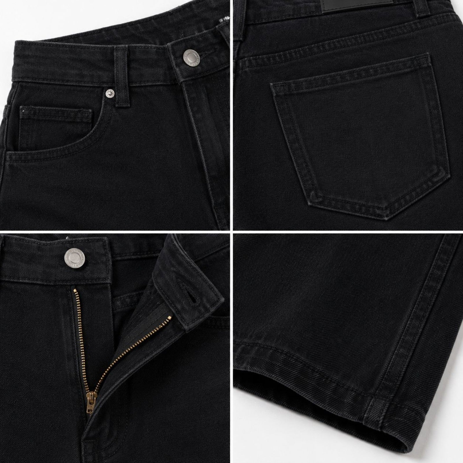 Women's Black Ultra Wide Leg Jeans | High-Rise Premium Denim-4
