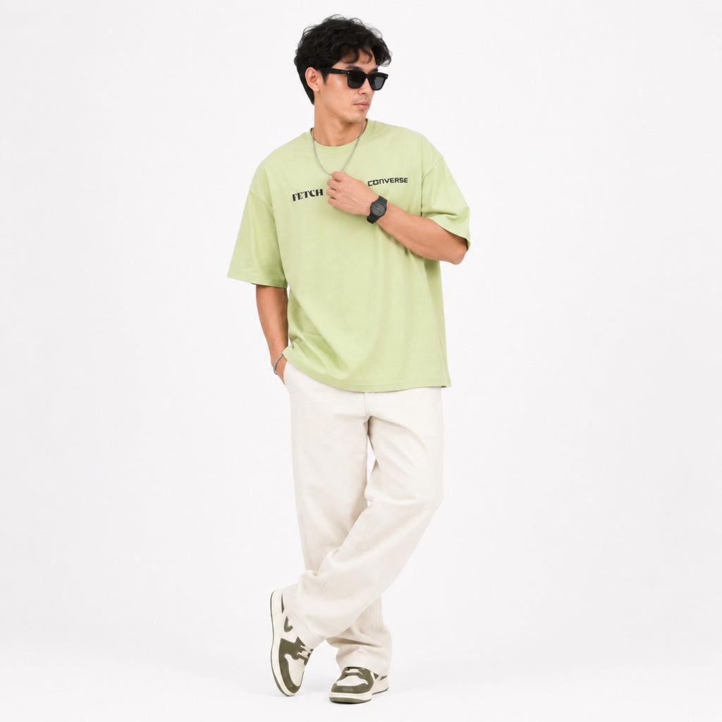Men's Pista Oversized Minimal Typography T-Shirt-4