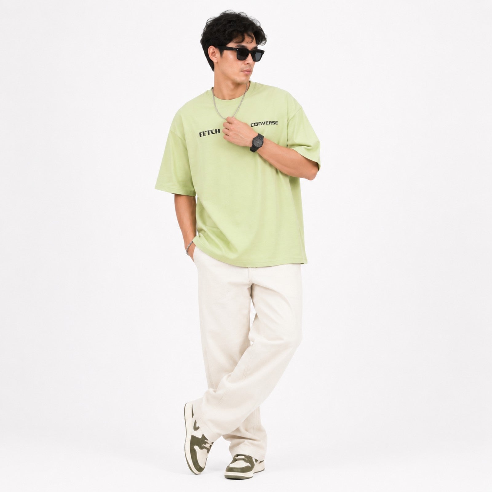 Men's Pista Oversized Minimal Typography T-Shirt-4