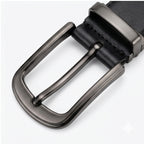 Women’s Elegant Skinny Black Genuine Leather Belt with Polished Gold-Tone Buckle-2