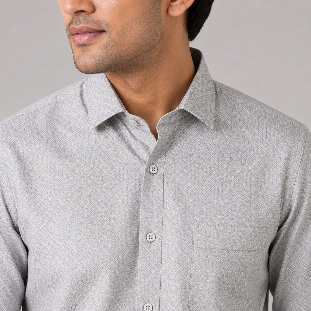 Men's Minimalist Pista Geometric Print Casual Shirt-3