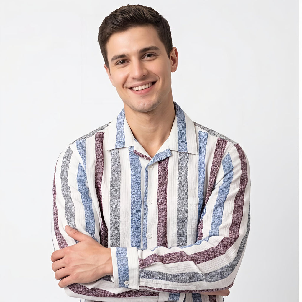 Men's Multi-Stripe Casual Full Sleeve Shirt-2