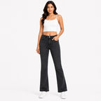 Women's Grey High-Rise Bootcut Denim Jeans with Washed Finish-1