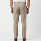 Men's Sandstone Beige Tailored Slim Fit Formal Trousers-2