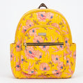 Women's Yellow Floral Printed Quilted Backpack-1