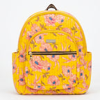 Women's Yellow Floral Printed Quilted Backpack-1