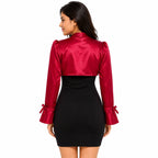 Rose Satin Cropped Party Shrug-4