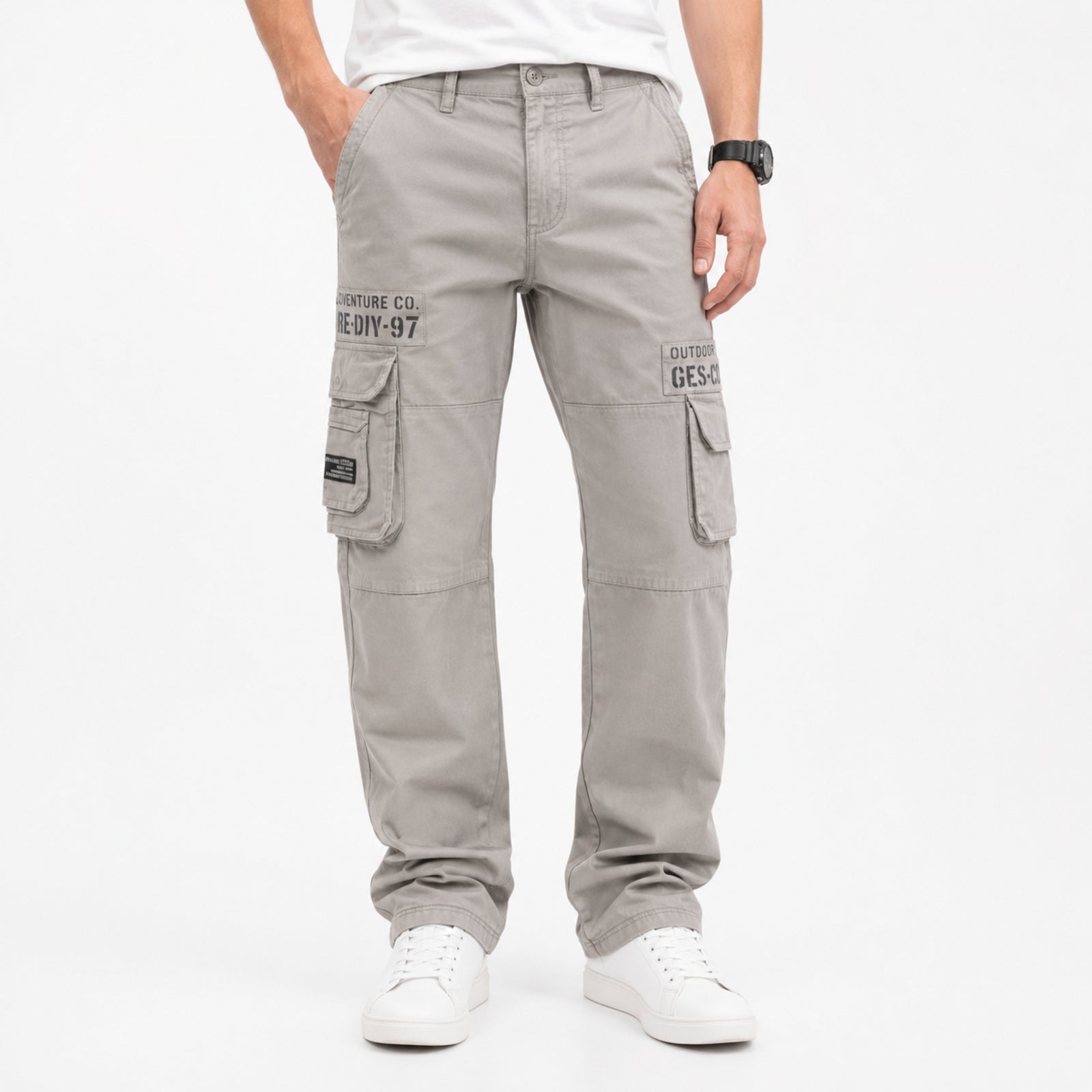Men's Pastel Green Utility Cargo Pants-1