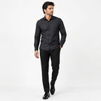 Men's Midnight Black Micro Pattern Formal Shirt-1