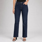 Women's Dark Blue Straight Fit Denim Jeans-1