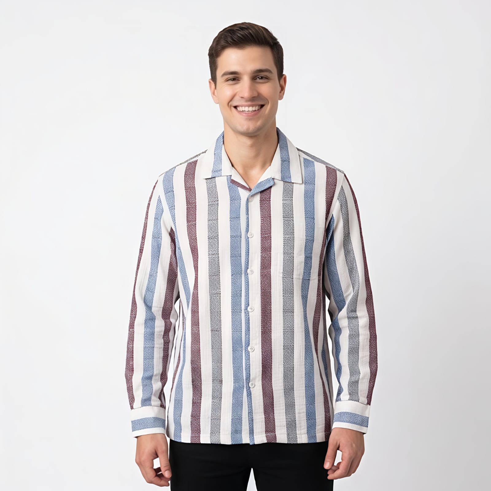 Men's Multi-Stripe Casual Full Sleeve Shirt-4