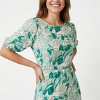 Women's Mint Floral Cut-Out Maxi Dress-4