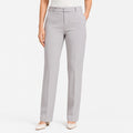 Women's Refined Light Grey Tailored Straight Fit Formal Trousers-1