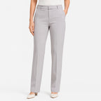Women's Refined Light Grey Tailored Straight Fit Formal Trousers-1