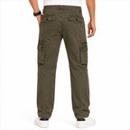 Men's Green Washed Cargo Jeans with Utility Pocket Detail-4