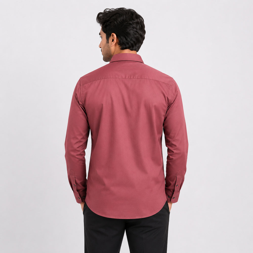 Men's Royal Rust Embroidered Statement Formal Shirt-4