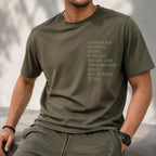 Men's Olive Green Typography Co-ord T-Shirt & Shorts Set-4