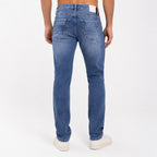 Men's Light Blue Slim Fit Washed Jeans-2
