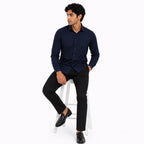Men's Beige Solid Button-Down Full Sleeve Smart Casual Shirt-3
