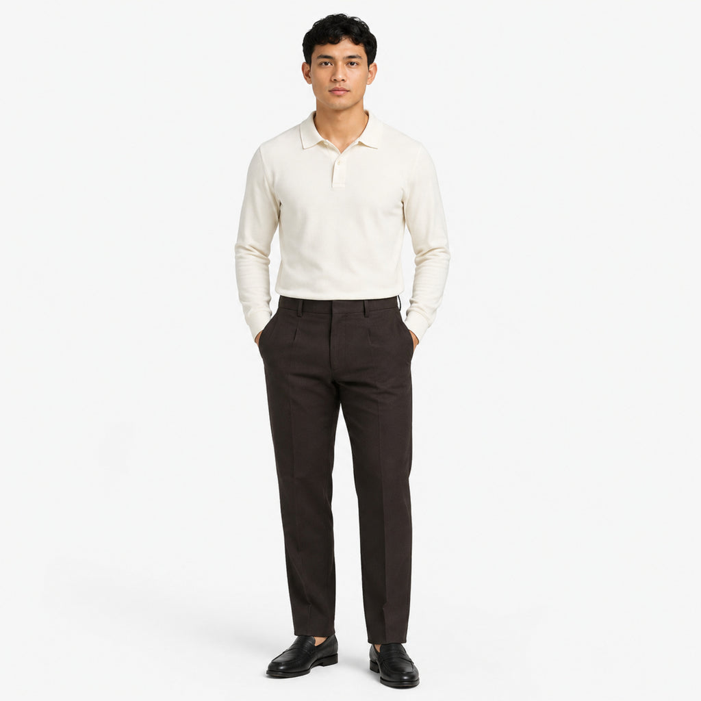 Men's Classic Brown Formal Trousers-4