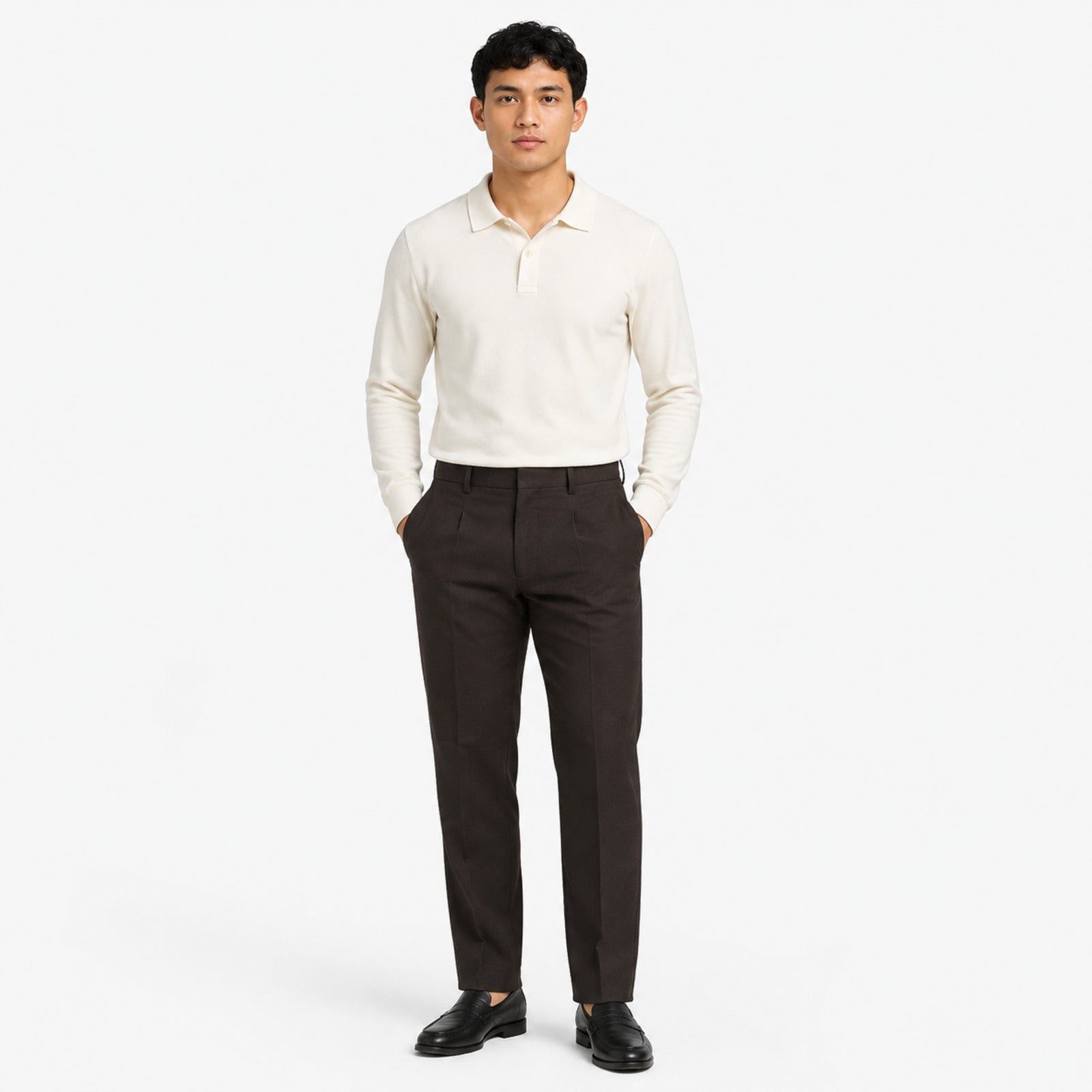 Men's Classic Brown Formal Trousers-4