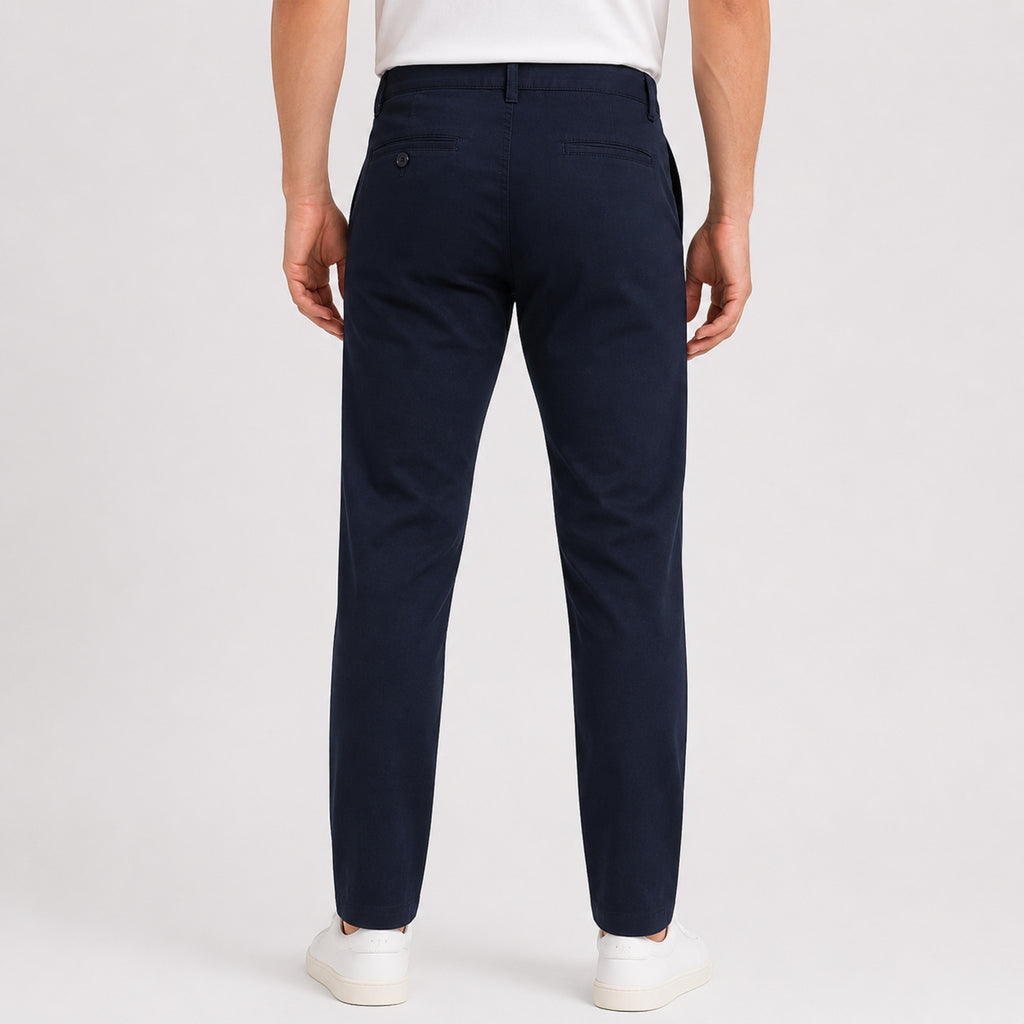Men's Midnight Navy Slim Fit Formal Trousers-4
