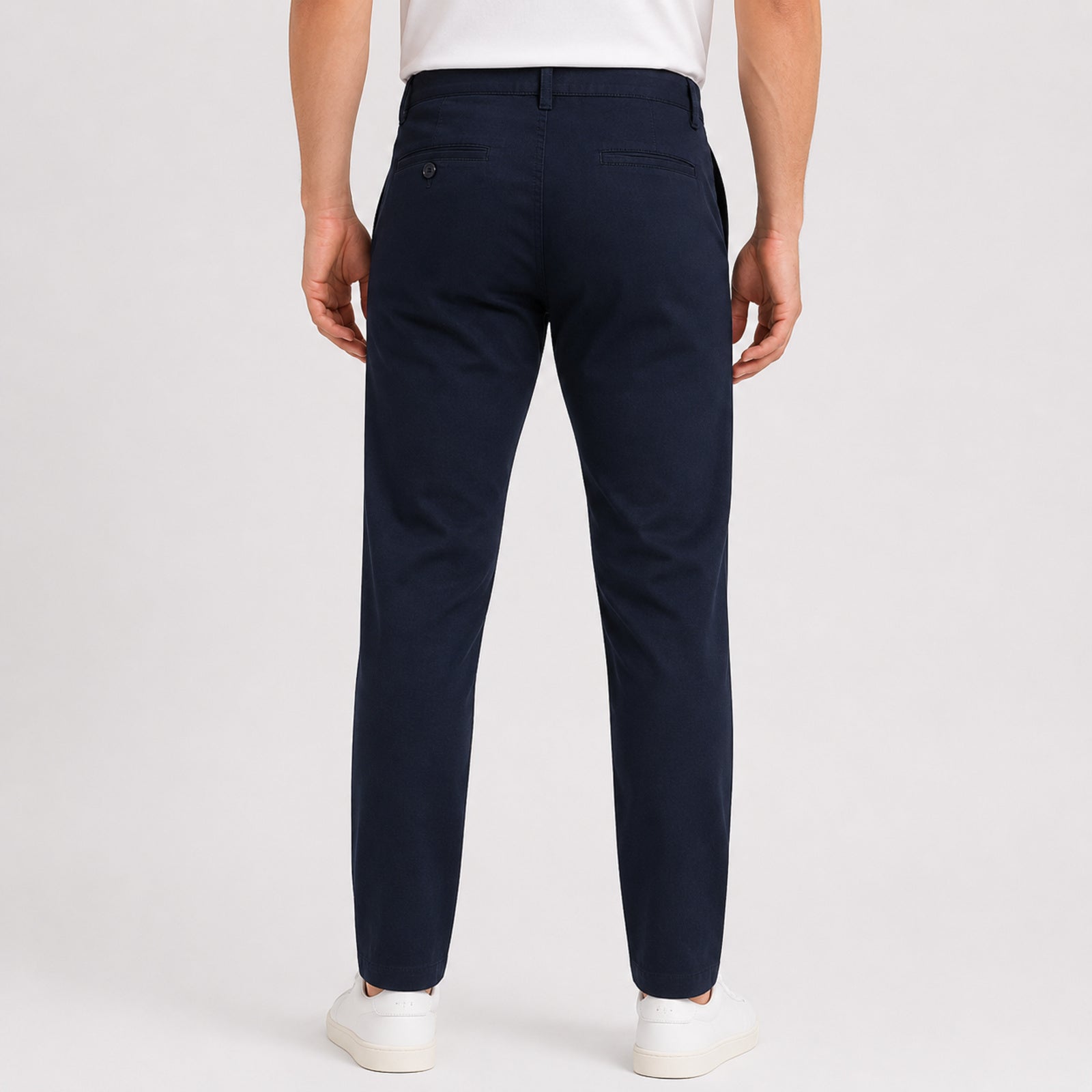 Men's Midnight Navy Slim Fit Formal Trousers-4